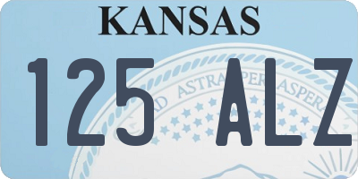 KS license plate 125ALZ