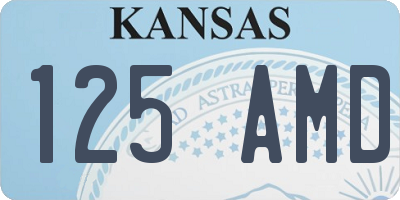KS license plate 125AMD