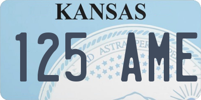 KS license plate 125AME