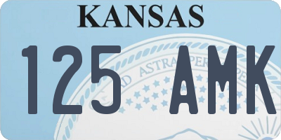 KS license plate 125AMK