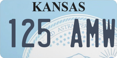 KS license plate 125AMW