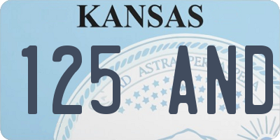 KS license plate 125AND