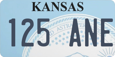 KS license plate 125ANE