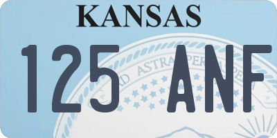 KS license plate 125ANF