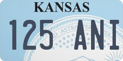KS license plate 125ANI