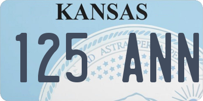 KS license plate 125ANN