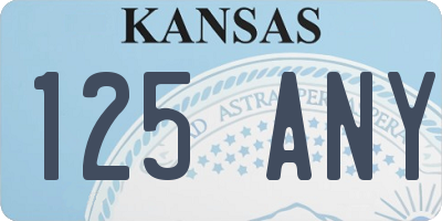KS license plate 125ANY