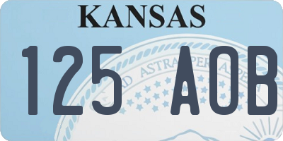 KS license plate 125AOB