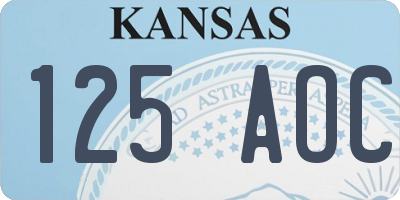 KS license plate 125AOC