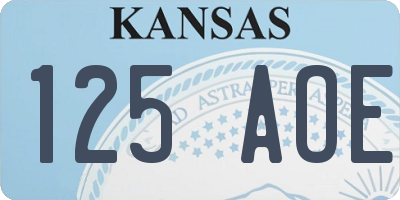 KS license plate 125AOE