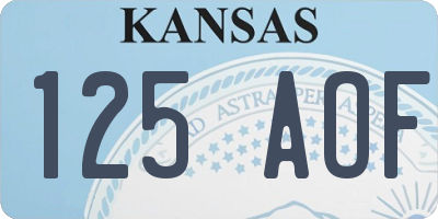 KS license plate 125AOF