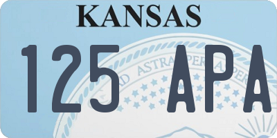 KS license plate 125APA