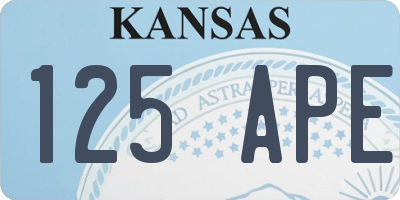 KS license plate 125APE