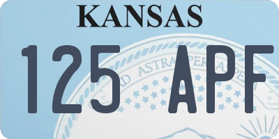 KS license plate 125APF