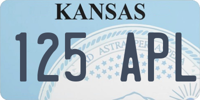 KS license plate 125APL