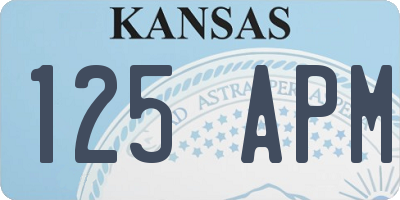 KS license plate 125APM