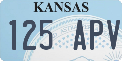 KS license plate 125APV