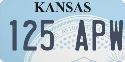 KS license plate 125APW