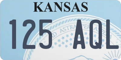 KS license plate 125AQL
