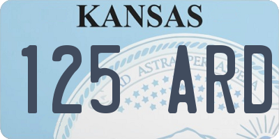 KS license plate 125ARD