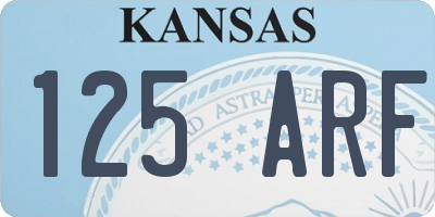 KS license plate 125ARF