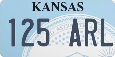KS license plate 125ARL