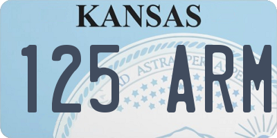 KS license plate 125ARM
