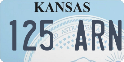 KS license plate 125ARN