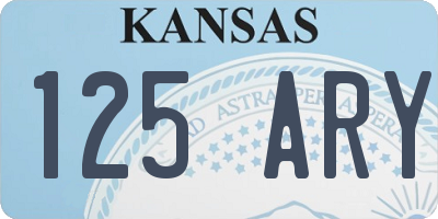 KS license plate 125ARY