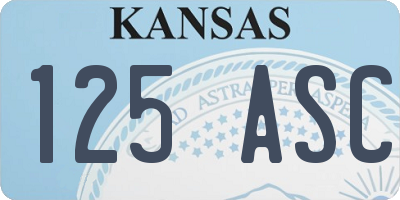 KS license plate 125ASC