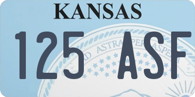 KS license plate 125ASF