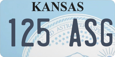 KS license plate 125ASG