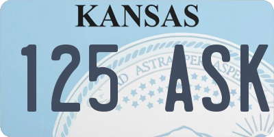KS license plate 125ASK