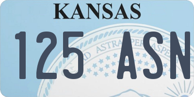 KS license plate 125ASN