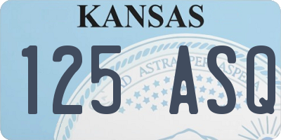 KS license plate 125ASQ