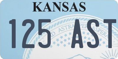 KS license plate 125AST