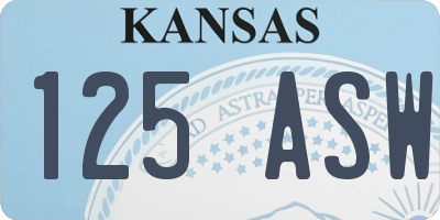 KS license plate 125ASW