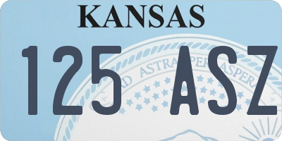 KS license plate 125ASZ