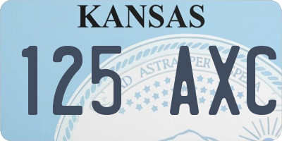 KS license plate 125AXC