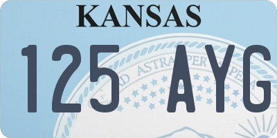 KS license plate 125AYG