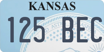 KS license plate 125BEC