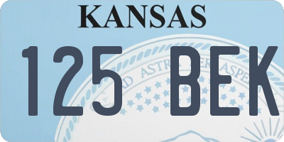 KS license plate 125BEK