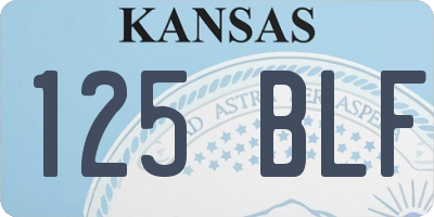 KS license plate 125BLF