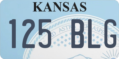 KS license plate 125BLG