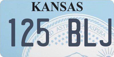 KS license plate 125BLJ