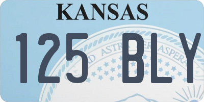 KS license plate 125BLY