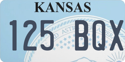 KS license plate 125BQX