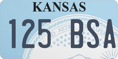 KS license plate 125BSA