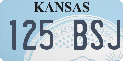 KS license plate 125BSJ