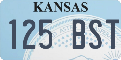 KS license plate 125BST